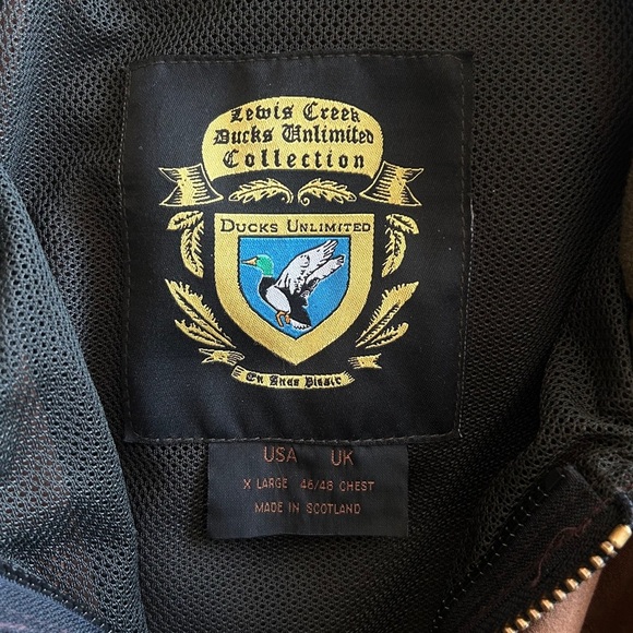 Vintage Lewis Creek x Ducks Unlimited Waxed Cotton Oilskin Field Chore Jacket XL - Picture 6 of 6